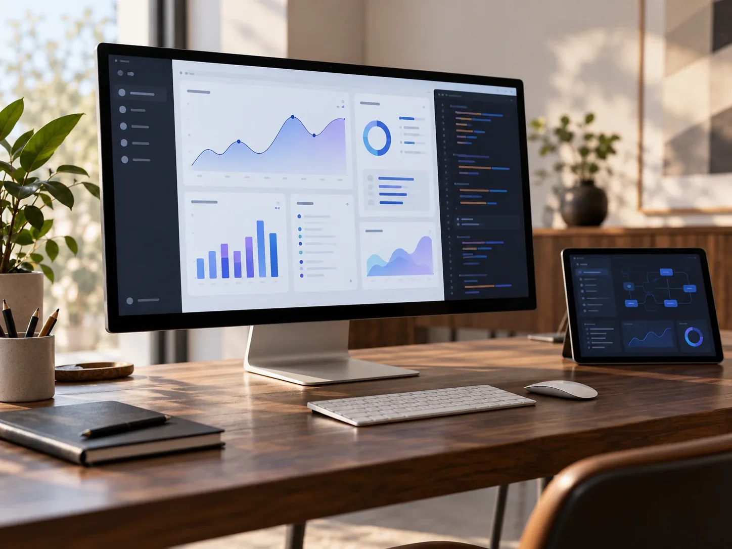 Digital product analytics dashboard on a desktop screen
